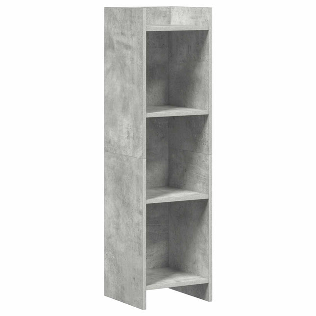 Bogreol Beton Grå 30 x 30 x 111 cm Konstrueret træ