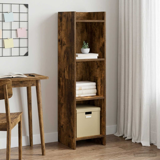 Bogreol Røget eg 30 x 30 x 111 cm Konstrueret træ