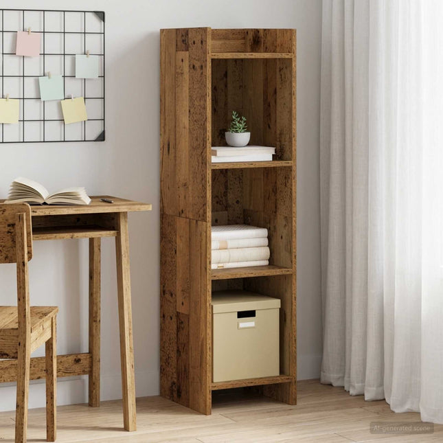 Bogreol Gammelt træ 30 x 30 x 111 cm Konstrueret træ