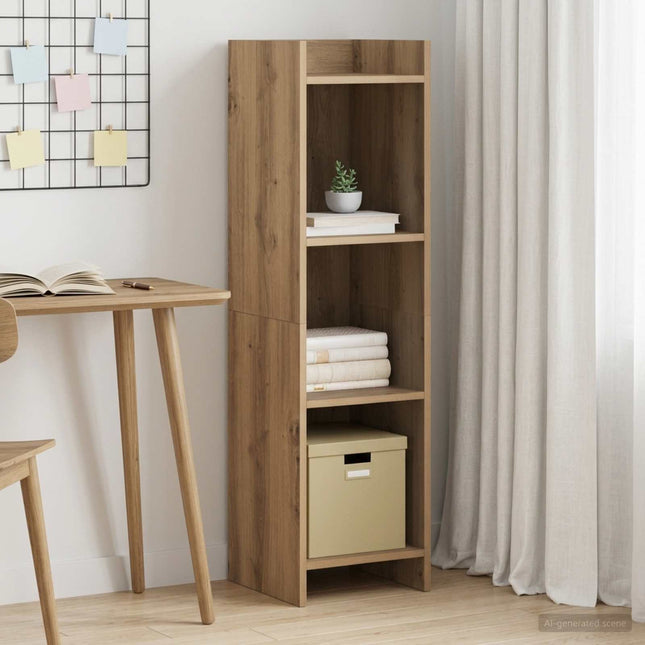 Bogreol 3 niveauer 30 x 30 x 111 cm Konstrueret træ Artisan-eg