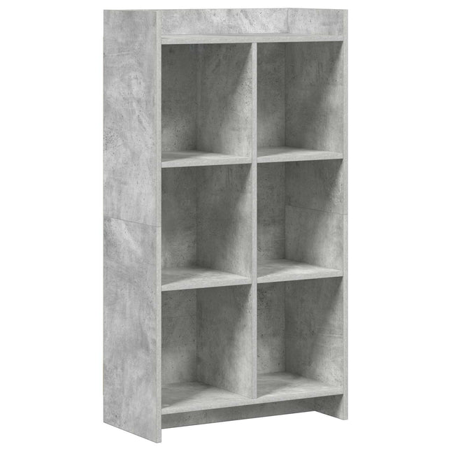 Bogreol Beton Grå 59 x 30 x 111 cm Konstrueret træ