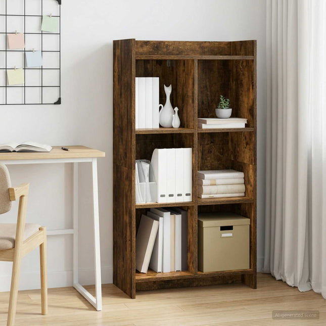 Bogreol Røget eg 59 x 30 x 111 cm Konstrueret træ