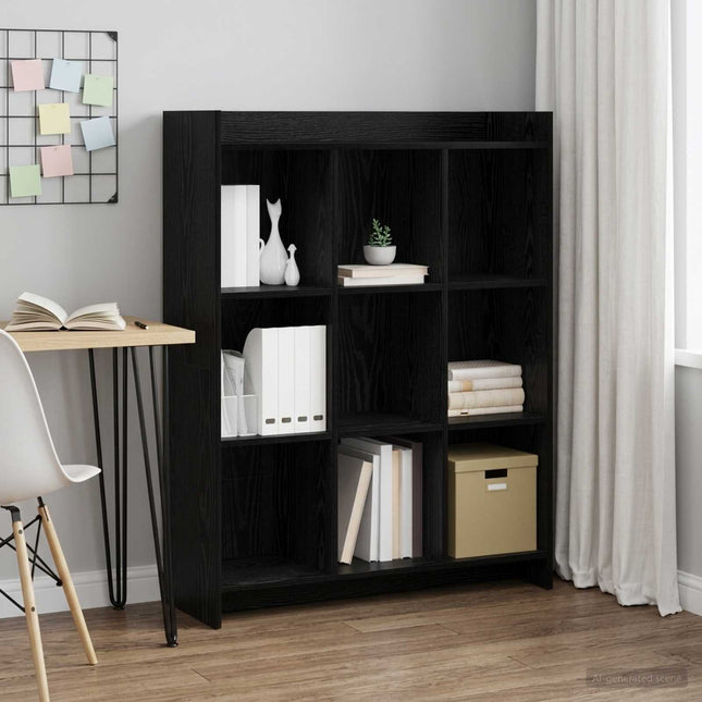 Bogreol Sort eg 87,5 x 30 x 111 cm Konstrueret træ