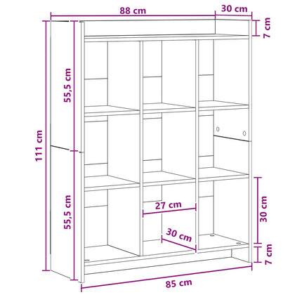 Bogreol Sort eg 87,5 x 30 x 111 cm Konstrueret træ