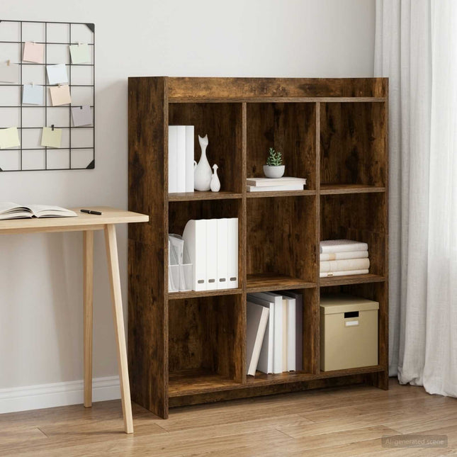 Bogreol Røget eg 87,5 x 30 x 111 cm Konstrueret træ