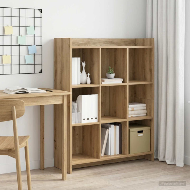 Bogreol 9 niveauer 87,5 x 30 x 111 cm Konstrueret træ