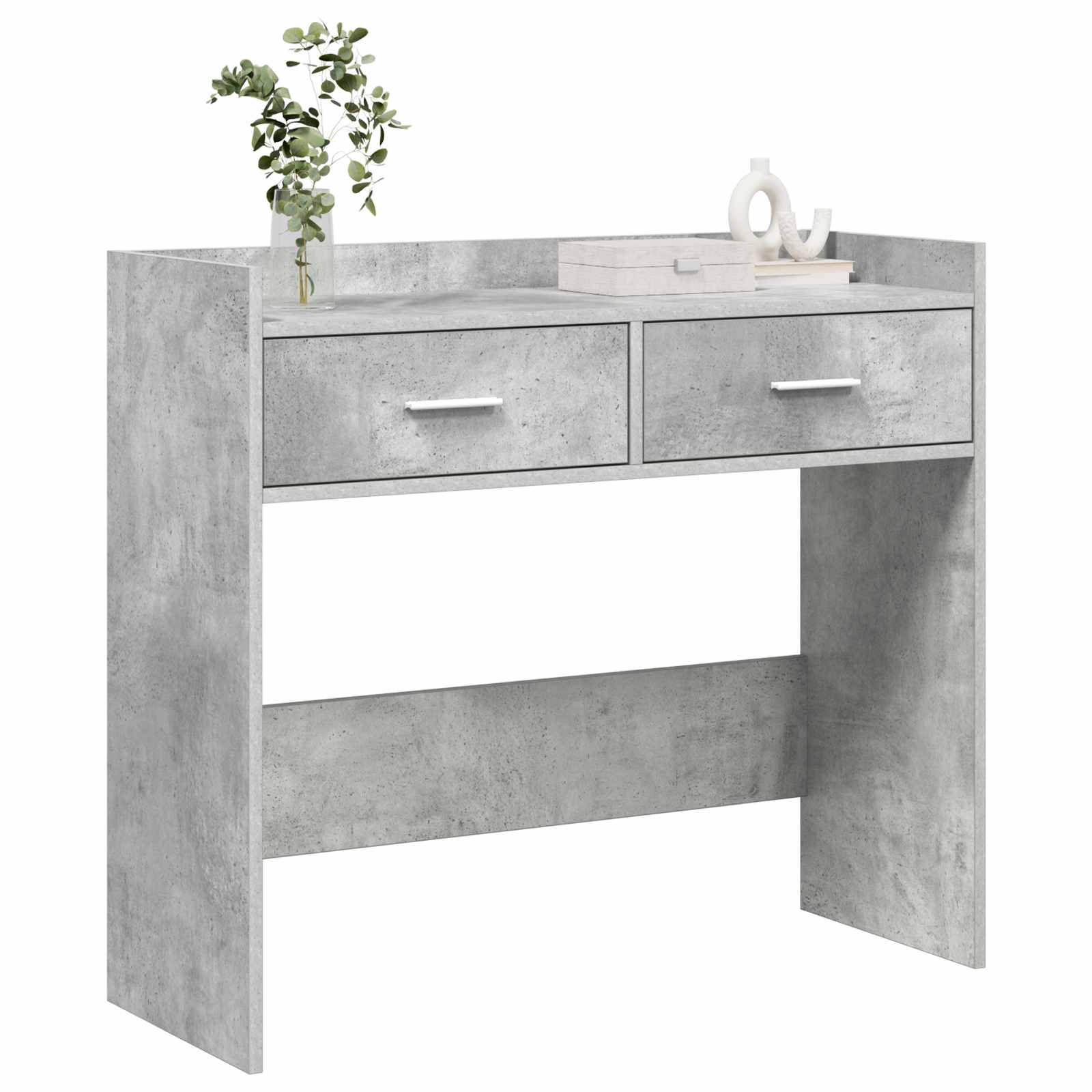 Konsolbord Betongrå 90 x 35 x 80 cm Konstrueret træ