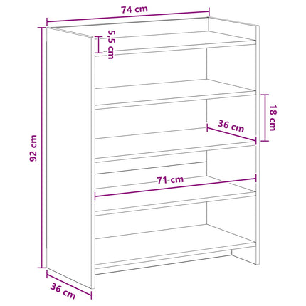 Sko skab Gammelt træ 73,5 x 36 x 92 cm Konstrueret træ
