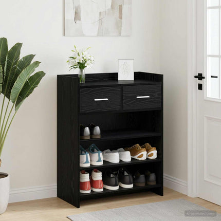 Sko skab 73,5 x 36 x 92 cm Konstrueret træ Sort eg