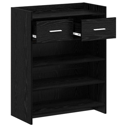 Sko skab 73,5 x 36 x 92 cm Konstrueret træ Sort eg