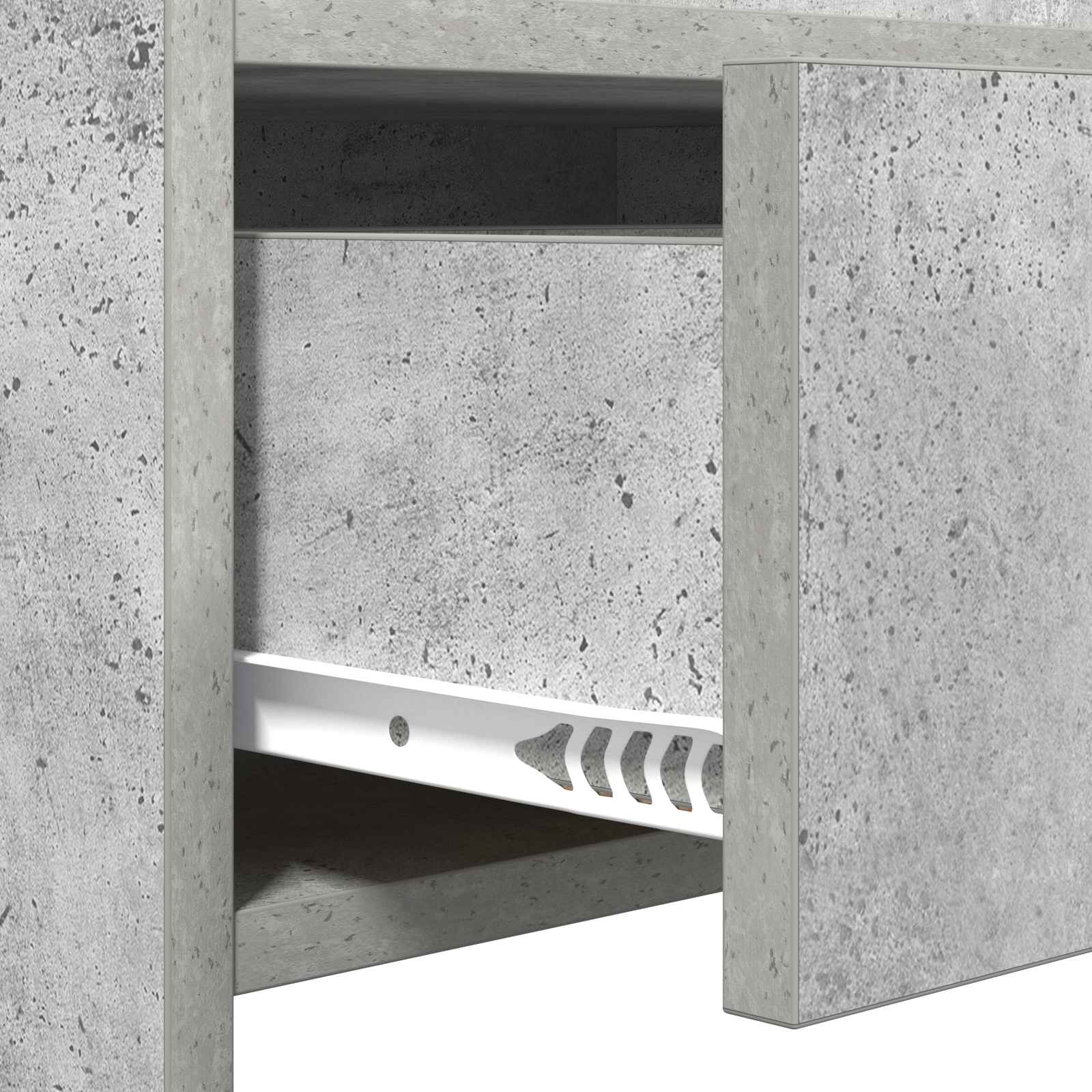 Sko skab med skuffe Betongrå 73,5 x 36 x 92 cm Konstrueret træ