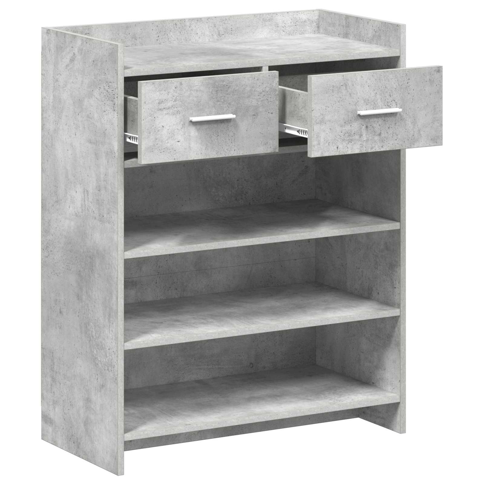 Sko skab med skuffe Betongrå 73,5 x 36 x 92 cm Konstrueret træ