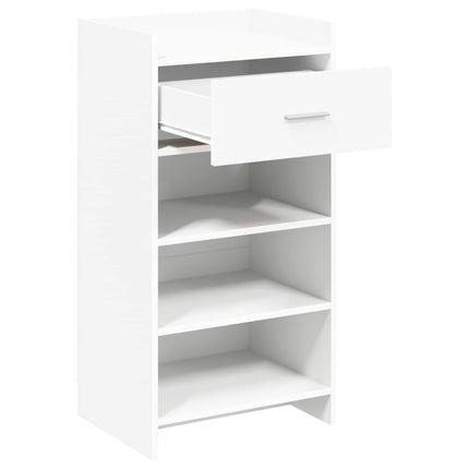 Sko skab med skuffe Hvid 48 x 36 x 92 cm Konstrueret træ