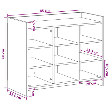 Sko skab 85 x 39,5 x 70 cm Konstrueret træ Artisan-eg