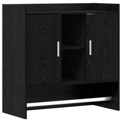 Væghylde Vægmonteret Sort eg 80 x 36 x 80 cm Konstrueret træ