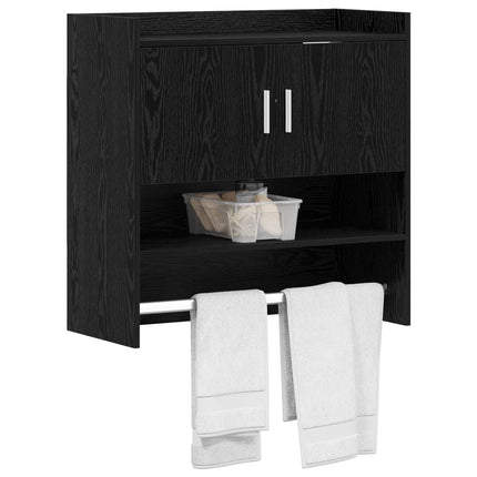 Væghylde Vægmonteret Sort eg 80 x 36 x 80 cm Konstrueret træ