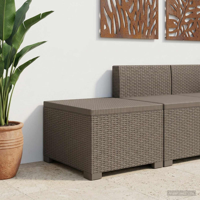 1-personers Havemøbelsofa Rattan Look PP Lysegrå