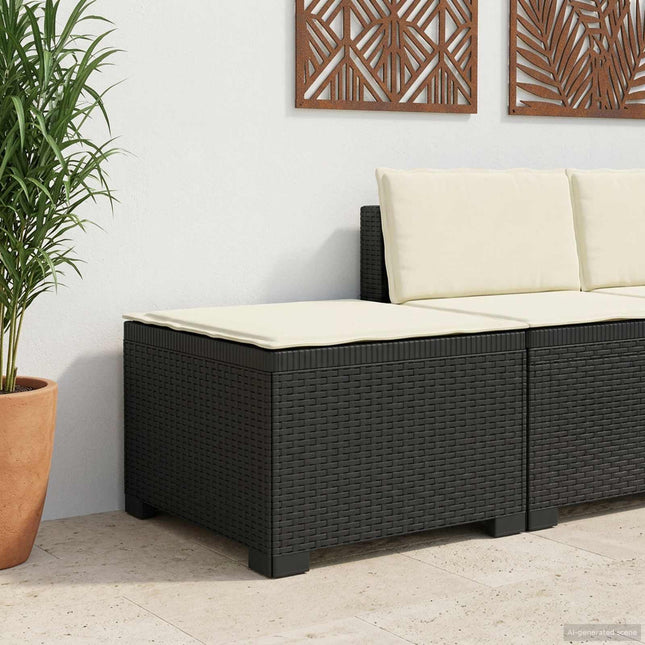 1-personers Havemøbelsofa med Pude Rattan Look PP Antracit