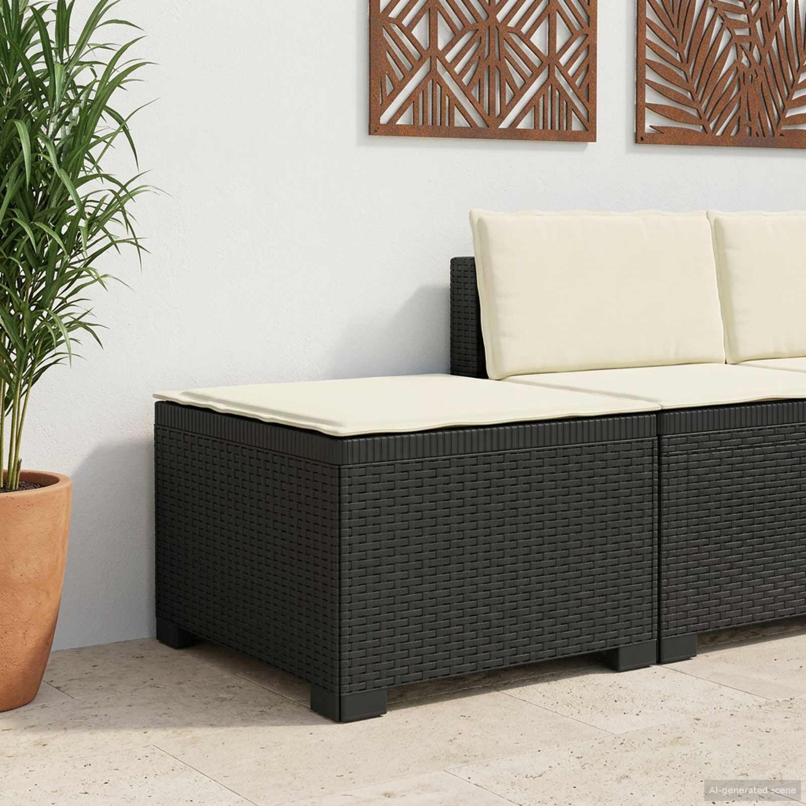 vidaXL 1-personers Havemøbelsofa med Pude Rattan Look PP Antracit