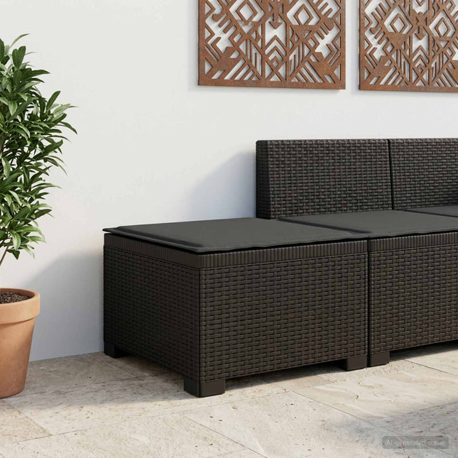 1-personers Havemøbelsofa med Pude Rattan Look PP Antracit