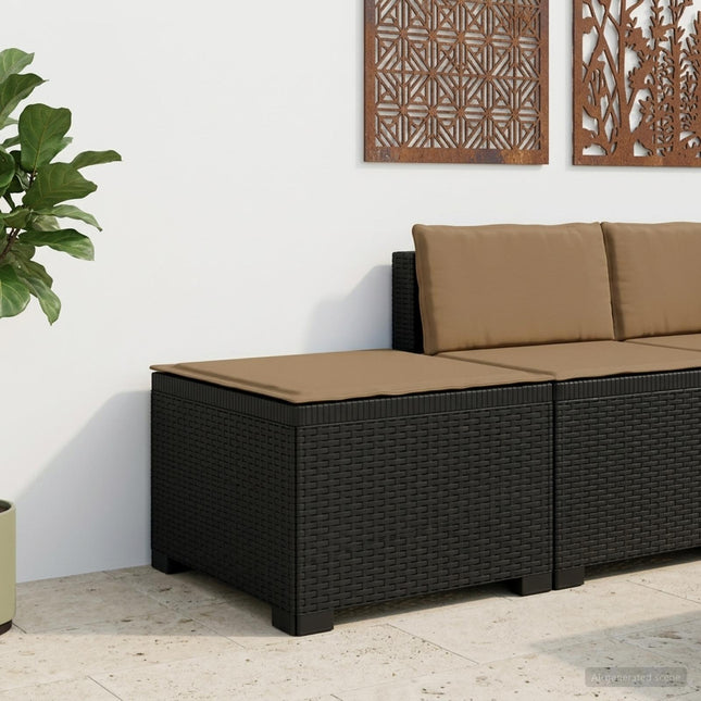 1-personers Havemøbelsofa med Pude Rattan Look PP Antracit