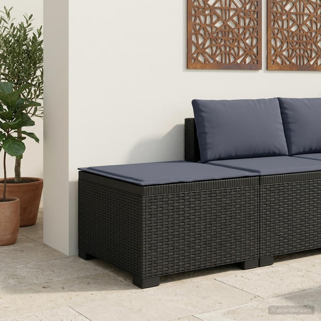 1-personers Havemøbelsofa med Pude Rattan Look PP Antracit