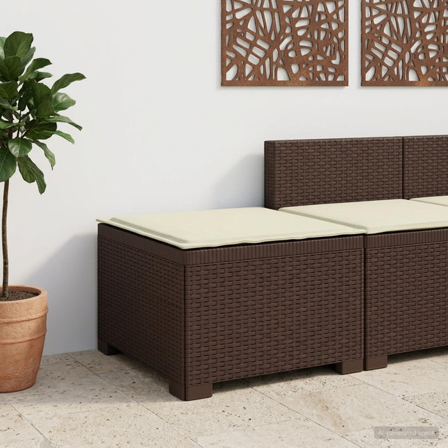 1-personers Havemøbelsofa med Pude Rattan Look PP Brun