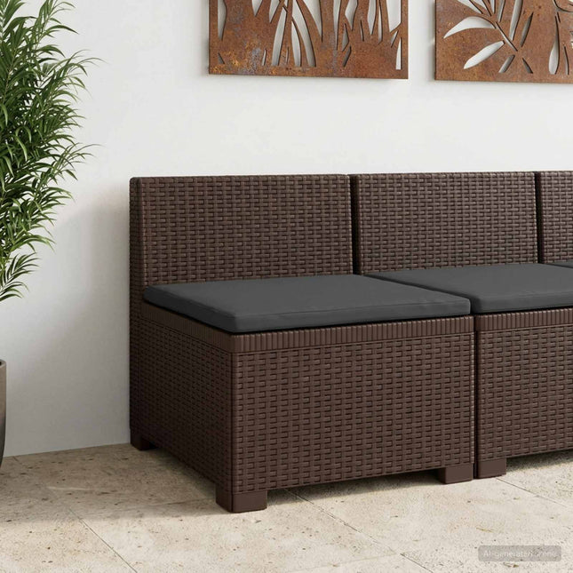 1-personers Havemøbelsofa med Pude Rattan Look PP Brun