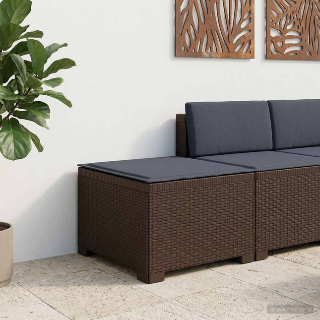 1-personers Havemøbelsofa med Pude Rattan Look PP Brun