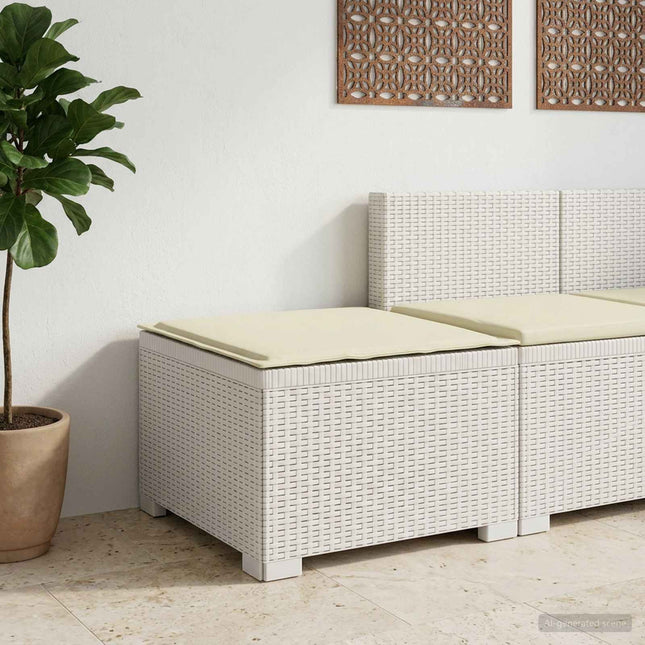 1-personers Havemøbelsofa med Pude Rattan Look PP Hvid