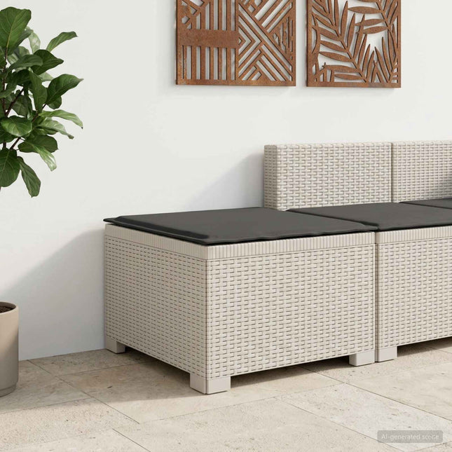 1-personers Havemøbelsofa med Pude Rattan Look PP Hvid