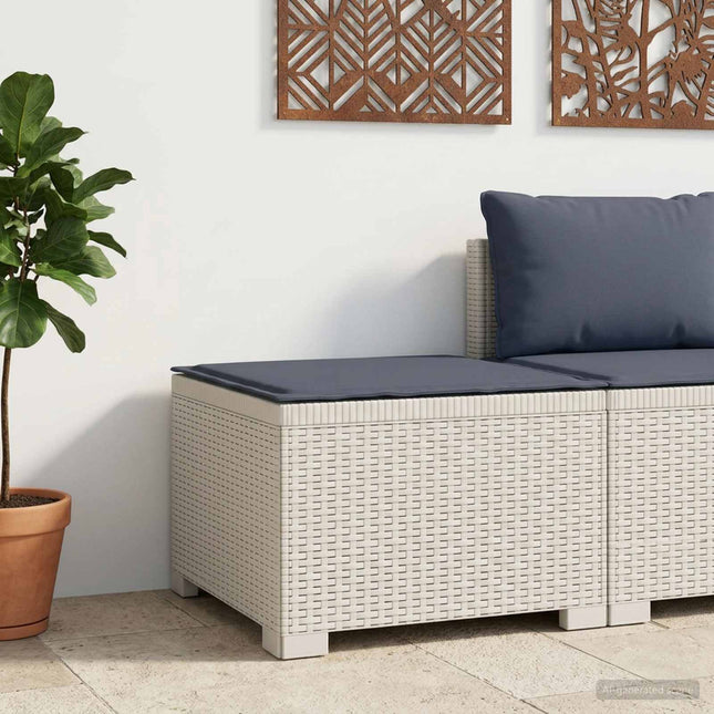 1-personers Havemøbelsofa med Pude Rattan Look PP Hvid