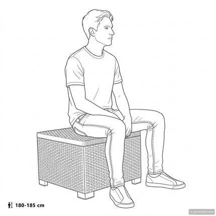 1-personers Havemøbelsofa med Pude Rattan Look PP Hvid