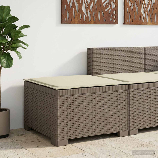 1-personers Havemøbelsofa med Pude Rattan Look PP Lysegrå