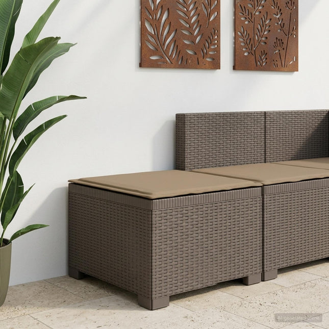 1-personers Havemøbelsofa med Pude Rattan Look PP Lysegrå