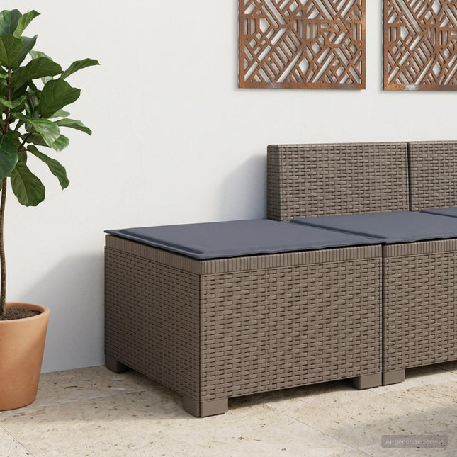 1-personers Havemøbelsofa med Pude Rattan Look PP Lysegrå