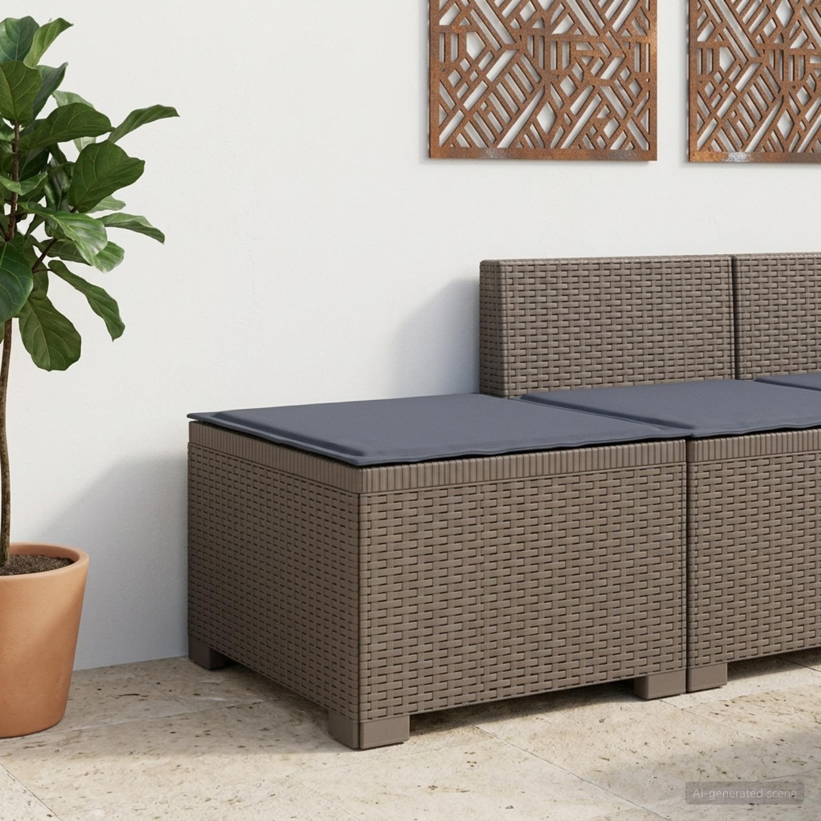 vidaXL 1-personers Havemøbelsofa med Pude Rattan Look PP Lysegrå