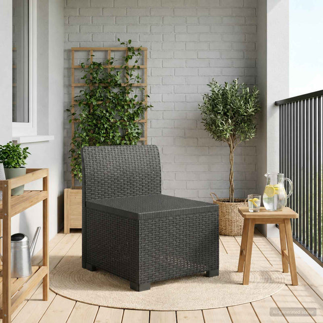 1-personers Havemøbelsofa Rattan Look PP Antracit