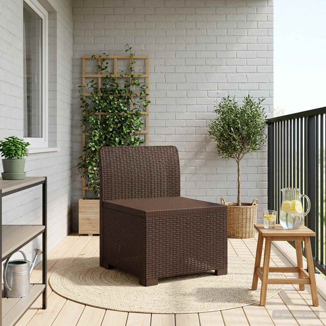 1-personers Havemøbelsofa Rattan Look PP Brun