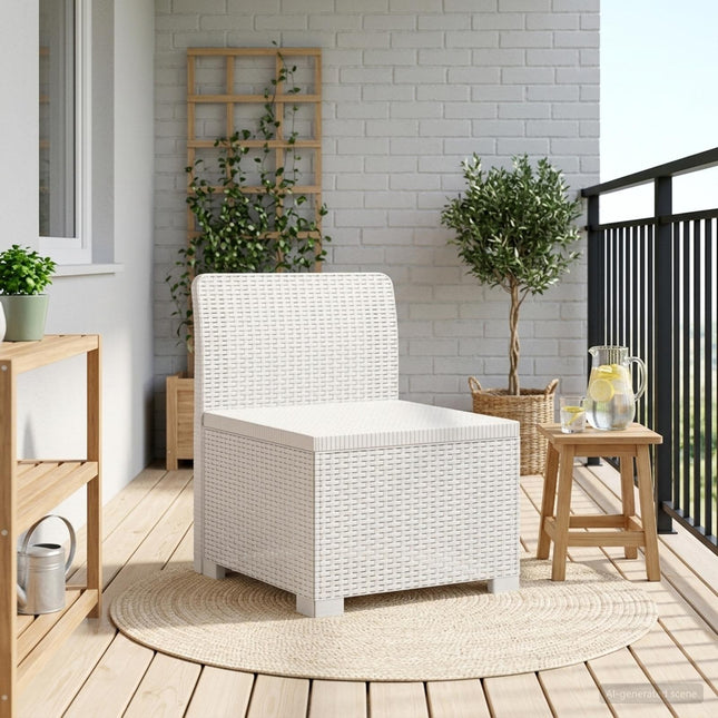 1-personers Havemøbelsofa Rattan Look PP Hvid
