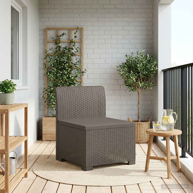1-personers Havemøbelsofa Rattan Look PP Lysegrå