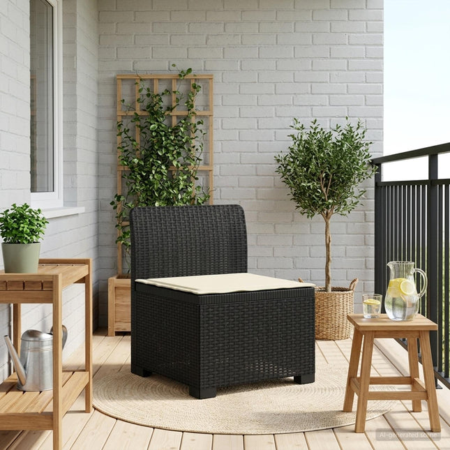 1-personers Havemøbelsofa med Pude Rattan Look PP Antracit