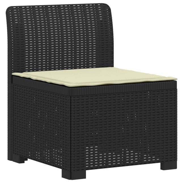 1-personers Havemøbelsofa med Pude Rattan Look PP Antracit