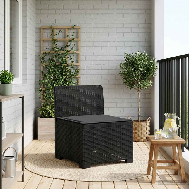 1-personers Havemøbelsofa med Pude Rattan Look PP Antracit