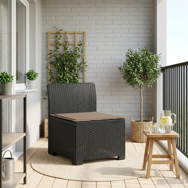 1-personers Havemøbelsofa med Pude Rattan Look PP Antracit