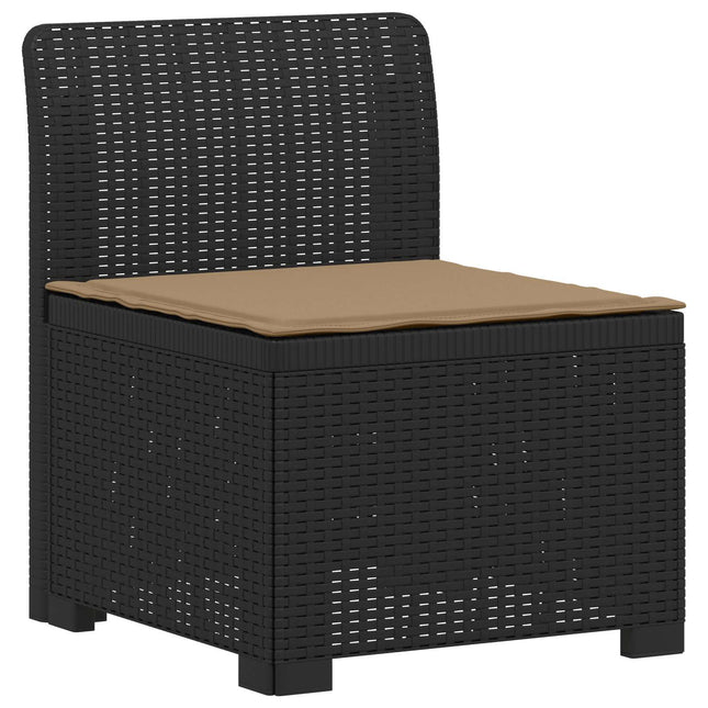 1-personers Havemøbelsofa med Pude Rattan Look PP Antracit
