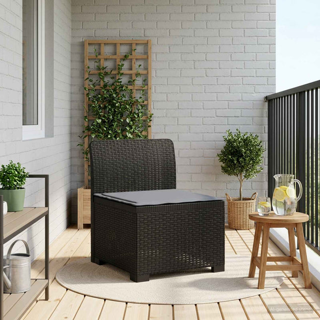 1-personers Havemøbelsofa med Pude Rattan Look PP Antracit