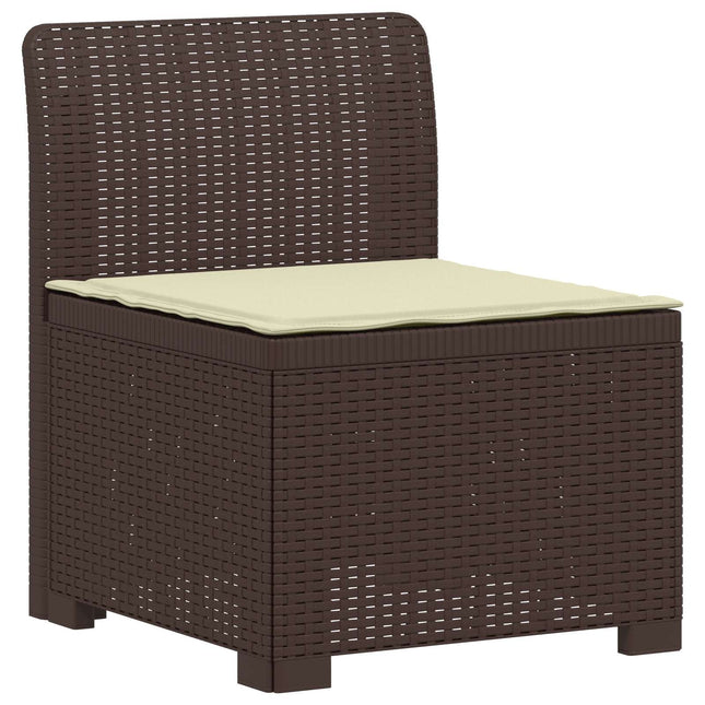 1-personers Havemøbelsofa med Pude Rattan Look PP Brun