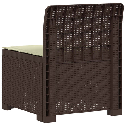 1-personers Havemøbelsofa med Pude Rattan Look PP Brun