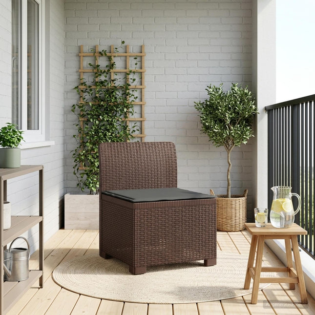 1-personers Havemøbelsofa med Pude Rattan Look PP Brun